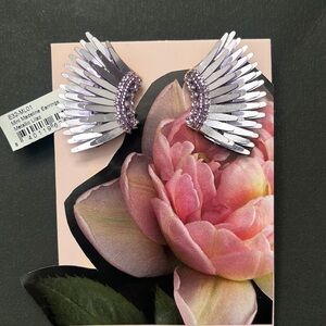 NWT Mignonne Gavigan Mini Madeline Earrings Metallic Lilac